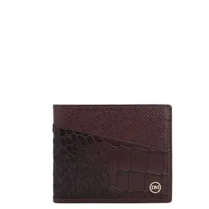 Da Milano RFID Protected Leather Wallet for Men with Card Slot - Maroon