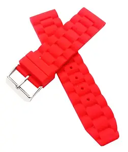 Ewatchaccessories 22mm Silicone Rubber Watch Band Strap Fits 1853 Red Pin Buckle