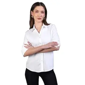 Urbano Fashion Women's Modal Viscose Full Sleeve Regular Fit Casual Solid Shirt with Regular Collar