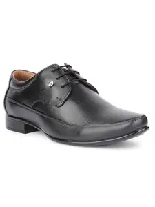 Liberty Healers S201-06 Formal Lace Ups Derby Shoes for Men | Leather Insole | TPR Sole | Softy Leather Upper | Lightweight & Comfortable | Modern Design (Black - 43 EU)