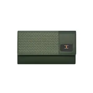 ESBEDA Olive Color Wicker Pattern Wallet for Women