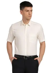 Turtle Men Slim Fit Dobby White Pure Cotton Formal Shirt