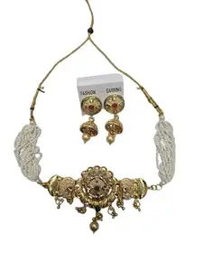Indian Temple Choker Necklace Set