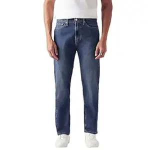 Levi's Men's 505 Mid Indigo Straight Fit Mid-Rise Jeans