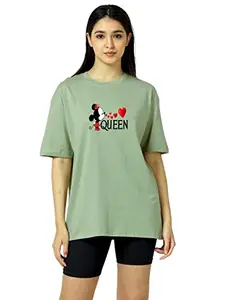 AMEVI Women's Oversized T-Shirt (Printed)