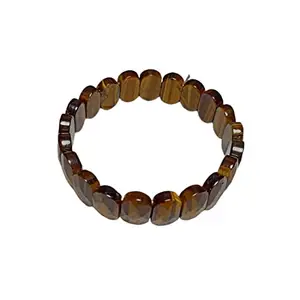 Aldomin� Natural Golden Tiger Eye Faceted Healing Crystal Bracelet 14 MM