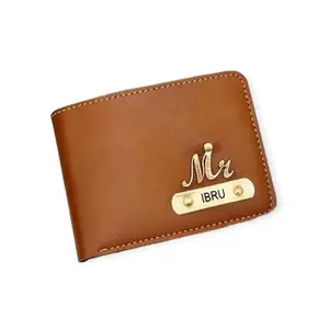 The Unique Gift Studio Customized Wallet for Men | Personalized Wallet with Name Printed Leather Name Wallet for Men | Customised Gifts for Men |Personalised Mens Purse with Name & Charm | Tan