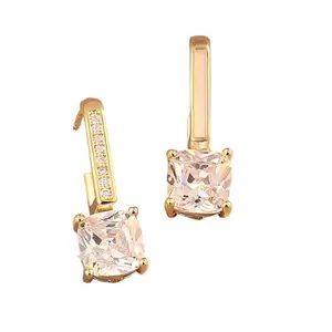Karishma Kreations Fashion Alloy Material square Zircon Beads Charm Tiny Earring