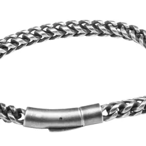 THE MEN THING FRANCO LINK DUSKY - 6mm Pure Stainless Steel Bracelet, American trending - Biker Punk Style Bracelet for Men & Boys (8 inch)