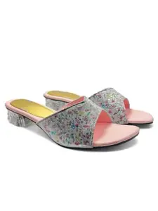 Fabbmate Fancy block heel sandals for women pack of 1 (Pink, 5)