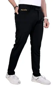 NavaSo Men's and Boys Track Pants and Lower in Casual wear (34 INCH) Black