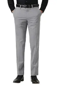Van Heusen Men's Mid Rise Slim Fit Premium Formal Trousers | Superior Comfort | Auto-Flex Waist Band | Soft Touch