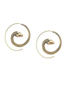 Serpent Galore Gold-Plated Brass Hoop Earrings By Studio One Love