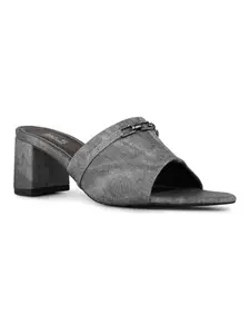 Inc.5 Womens Grey Solid Square Heels