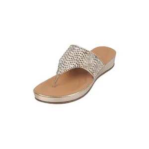 Metro Women Gold Wedge Heel Fashion Slip-on Sandal UK/6 EU/39 (44-156)