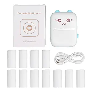 ZAWELIYO 200DPI DIY Thermal Printer Portable Multipurpose Photo Printer 10MM/S Speed Printing for Office Notes