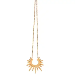 Bling Bansuri Jewels Sun Dainty Necklace For Women and Girls (Golden)
