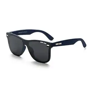 grey jack Flat Top Lens Sunglasses,TR90 Retro One Piece Shades Polarized Sunglasses for Men Women 650