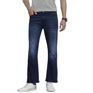 The Indian Garage Co Men Bootcut Solid Mid-Rise Stretchable Jeans