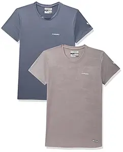Charged Active-001 Camo Jacquard Round Neck Sports T-Shirt Light-Grey Size Xs And Charged Endure-003 Chameleon Spandex Knit Round Neck Sports T-Shirt Light-Grey Size Xs