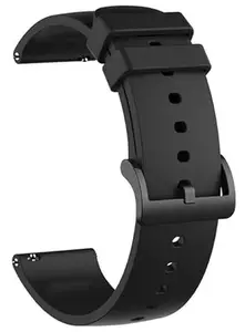 AIFEI 22 mm Soft Silicone Band with Black Metal Buckle Strap Compatible for Noise ColorFit Ultra (22MM, Black)