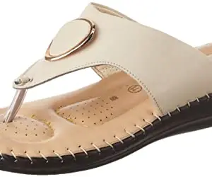 Centrino Women's 7902 Cream Thong Comfortable Ortho Care Ladies | Fashion Wear Sandal & Chappal | Soft Cushioned for More Comfort-9 Kids UK (7902-4)