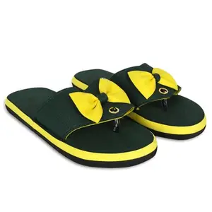 Skytrap Women Yellow Solid EVA Slippers Flipflop | Size : 7