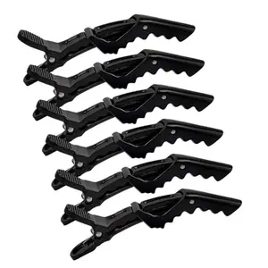 D-DIVINE Hair Crocodile clip Plastic Hair Grip Clips Cutting Clamps Styling Sectioning Clips Hairdressing Styling Hairpin Salon Styling (Pack of 6)