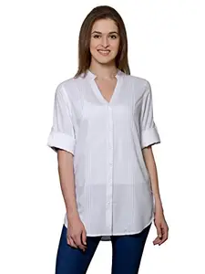 PATRORNA Womens Pintuck Shirt (SPV6S016_White_3XL)