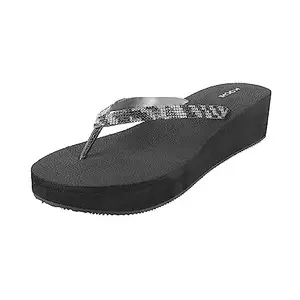 Mochi Women's Metallic Embellished Wedge Heel Fashion Slipper Sandal UK/4 EU/37 (34-149)