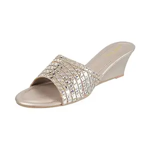 Metro Women Gold Wedge Heel Fashion/Ethnic Sandal UK/5 EU/38 (41-117)