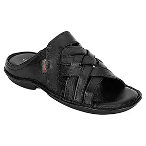 SeeandWear Men Leather Black Sandals