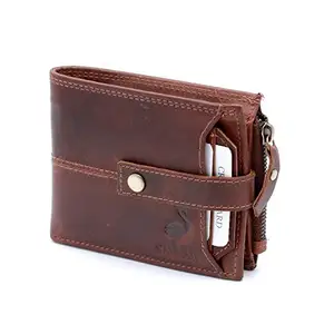 SAFAR Textiles SAFAR Men's Wallets Made with Hunter Leather (Brown)