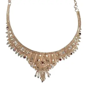 Gold Plated Stylish Women Covering Necklace for Women and Girls Traditional Neck Accecory