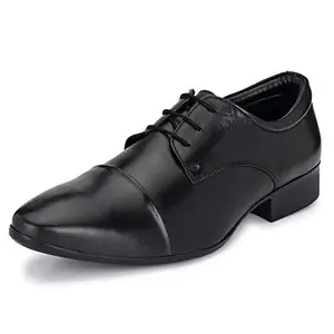 Burwood Men Black Leather Formal Shoes-7 UK (41 EU) (BW 186)