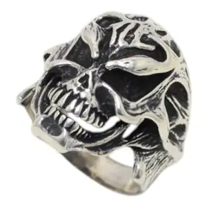 Rajasthan Gems Unisex Biker Ring 925 Sterling Silver Designer Traditional Women Men Handmade L471