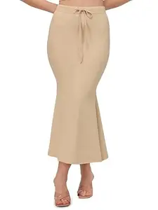 Veeva Beauty & Fashion Saree Shapewear Women Fishcut Fit Petticoat Saree Silhouette Shape Wear Dress Beige