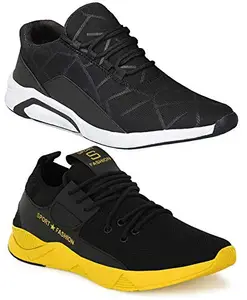 Axter Men's (1242-9305) Multicolor Casual Sports Running Shoes 7 UK (Set of 2 Pair)