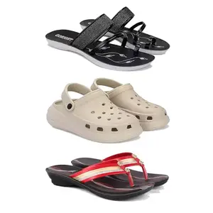 Women's Comfortable Sandal,Casual Lightweight Sandal for Everyday Wear | BT-(3-COMBO)-1946-OO1-1958-7-EURO-38