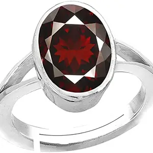SIDHARTH GEMS Sidharth Gems 6.00 Carat Certified Unheated Untreated AA++ Quality Natural Hessonite Garnet Gomed Adjustable Silver Ring Loose Gemstone for Women's and Men's (Adjustable Silver Ring)