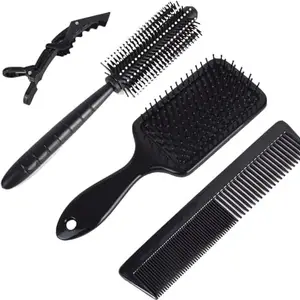 ZAUKY NEW 4 PCS Hair Stylists Styling Comb Set Variety Pack Great for Square Crocodile Hair Clips for All Hair Types For Women/Men(MULTICOLOR)(COMBO PACK)