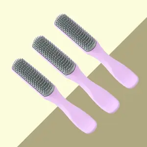 Homestic Hair Brush | Flexible Bristles Brush | Hair Brush with Paddle | Straightens & Detangles Hair Brush | Suitable For All Hair Types | C19-PRUP-S | Small | 3 Piece | Purple