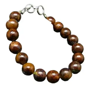 LKBEADS Boulder Opal Bracelet with Silver Plated Clasp – 12mm Round Beads – Smooth Cut – 7 inch – Healing, Fashion, Gift, Spiritual, Yoga|LK_STACK_01714