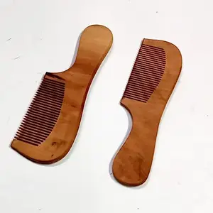 Natural Wooden Wide Tooth Comb (2 pcs) 7 inch