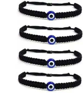 NEERAJYOTI Crystal Bracelet Set (Pack of 4) - Bracelet for Men & Women | Black