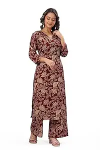 MS VHCK ENTERPRISE Women's Rayon Straight Printed Kurta with Palazzo