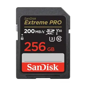 SanDisk Extreme Pro SD UHS I 256GB Card for 4K Video for DSLR and Mirrorless Cameras 200MB/s Read & 140MB/s Write price in India.