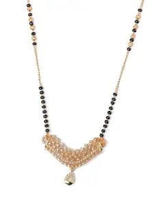 Zeraki Jewels Chavvi White & Golden Mangalsutra For Women | Traditional Mangalsutra | Mangalsutra Pendant