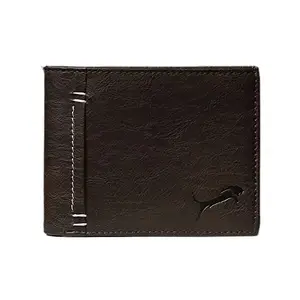 WILD EDGE Genuine Leather Men's Dark Brown Wallet/Purse with Flap Closure - Stylish Formal and Casual Look Men's Wallet