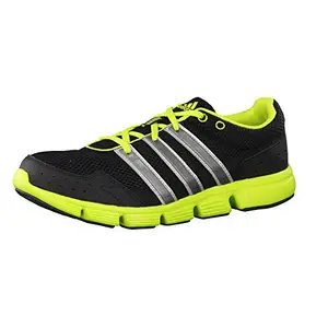 adidas Men's Breeze 101 M Black, Solar Slime and Metallic Silver Mesh Running Shoes - 6 UK